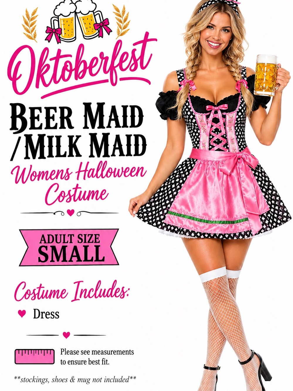 🎀🍺Oktoberfest Beer Maid Milk Maid Women’s Halloween Costume Small